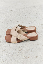 Load image into Gallery viewer, Forever Link Square Toe Cross Strap Buckle Clog Sandal in Sand
