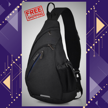 Load image into Gallery viewer, Mixi Travel Sling Backpack with USB Port Black Color
