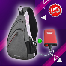 Load image into Gallery viewer, Grey Sling Backpack &amp; Power Pack Bundle
