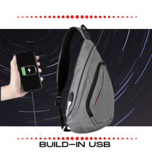 Load image into Gallery viewer, &#39;Mixi Line&#39; Compact Crossbody Shoulder Sling Backpack for Men or Women with USB Port
