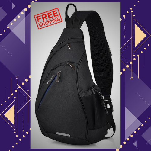 Mixi Travel Sling Backpack with USB Port Black Color