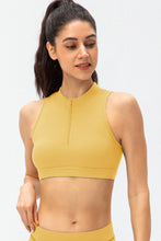Load image into Gallery viewer, Full Size Cropped Cutout Back Zipper Front Active Tank Top
